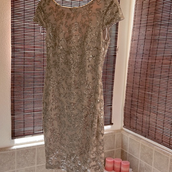 Calvin Klein Dresses Wore Once To A Wedding Gold Color